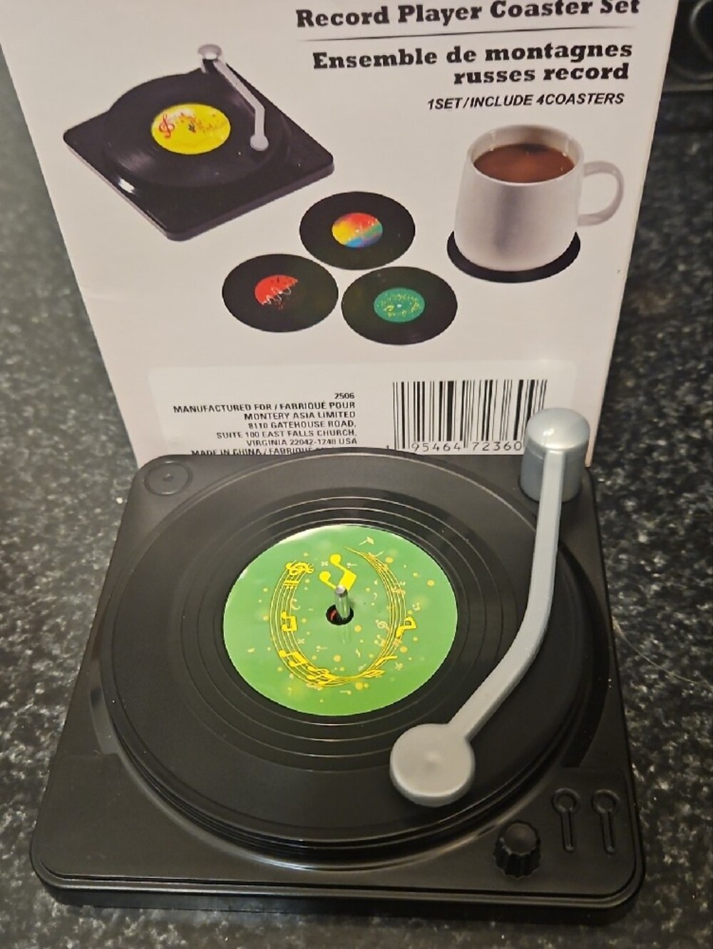 Record Player Coaster Set - Qty 4.